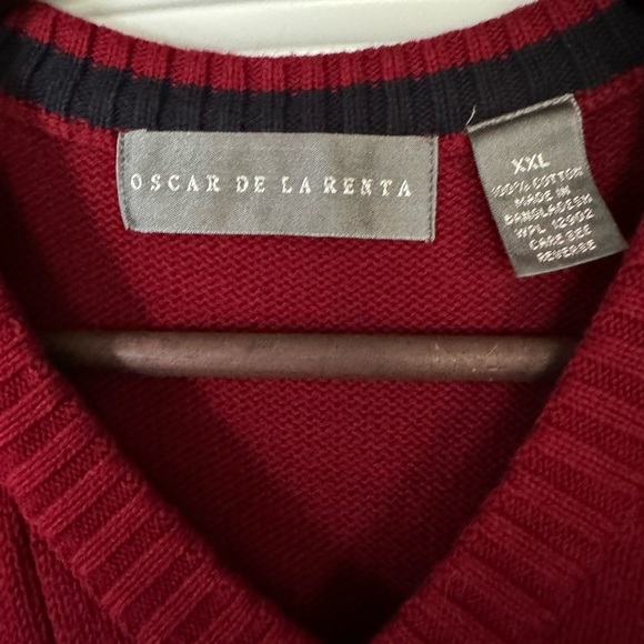 Oscar de la Renta Red Cable Knit Sweater Vest XXL - Picture 2 of 4